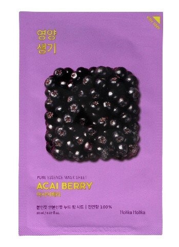 

Листовая маска с ягодами акаи. Holika Holika, Pure Essence