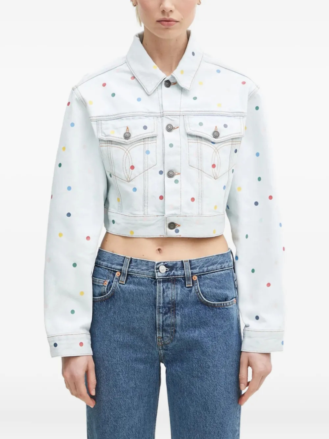 

Джинсовая куртка Fiorucci в горошек, синий