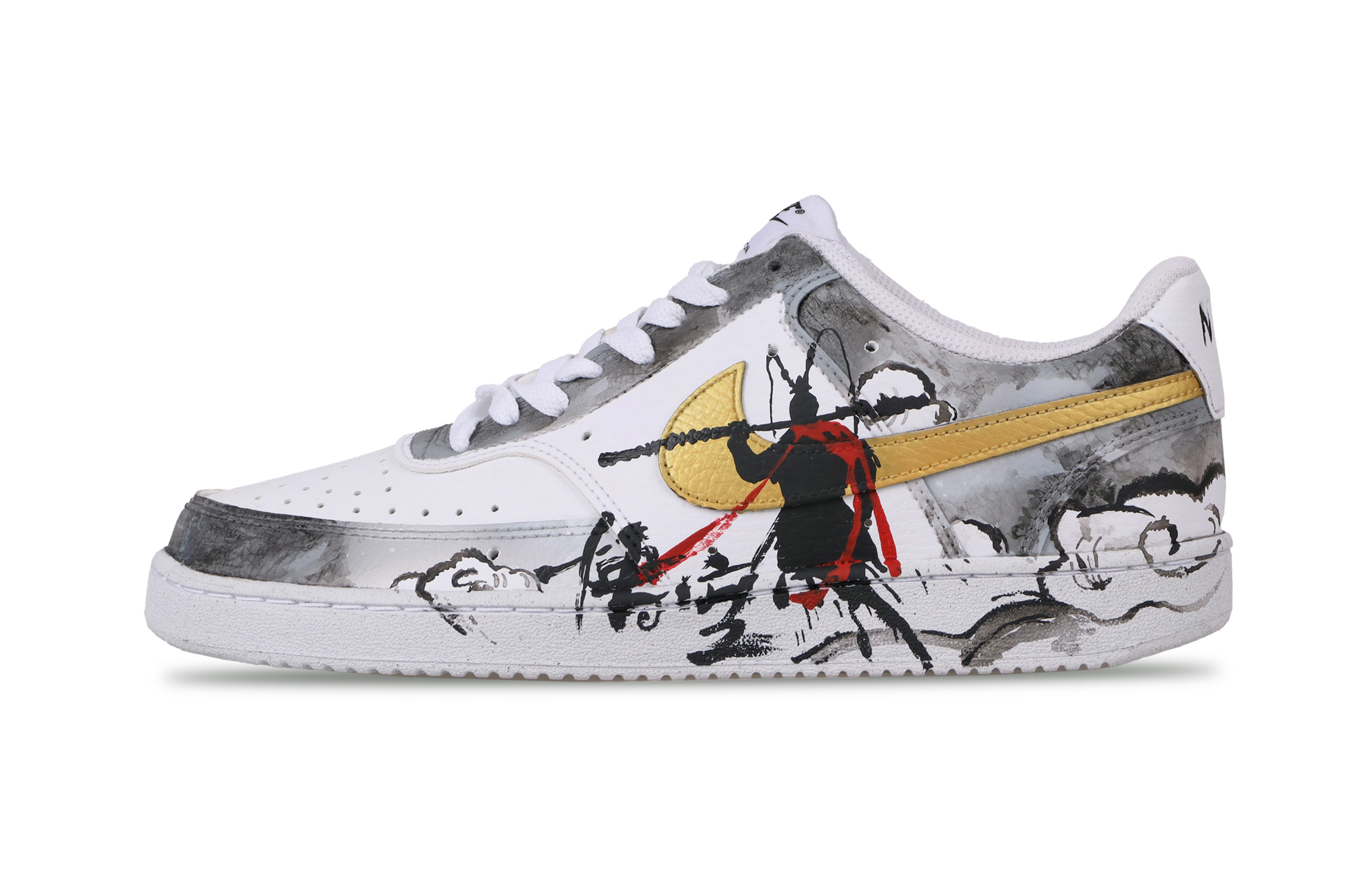 

Nike Кроссовки Court Vision 1 Black Goku, износостойкие, низкие, для скейтбординга, мужские, Danqing Color