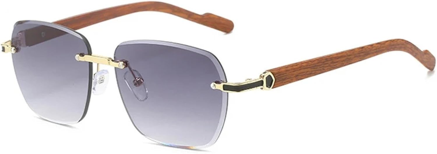 

Винтажные солнцезащитные очки без оправы для женщин и мужчин, модные, роскошные, для активного отдыха, вождения, путешествий, защита от УФ-излучения UV400 generic, Brown Gradient Gray