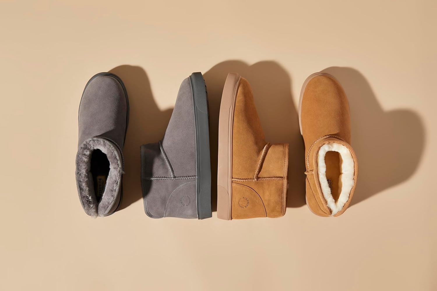 Домашние тапочки Fireside от Dearfoams для мужчин Bathurst, с натуральным мехом, микроботинки для дома и улицы Fireside By Dearfoams, Chestnut — фото 2