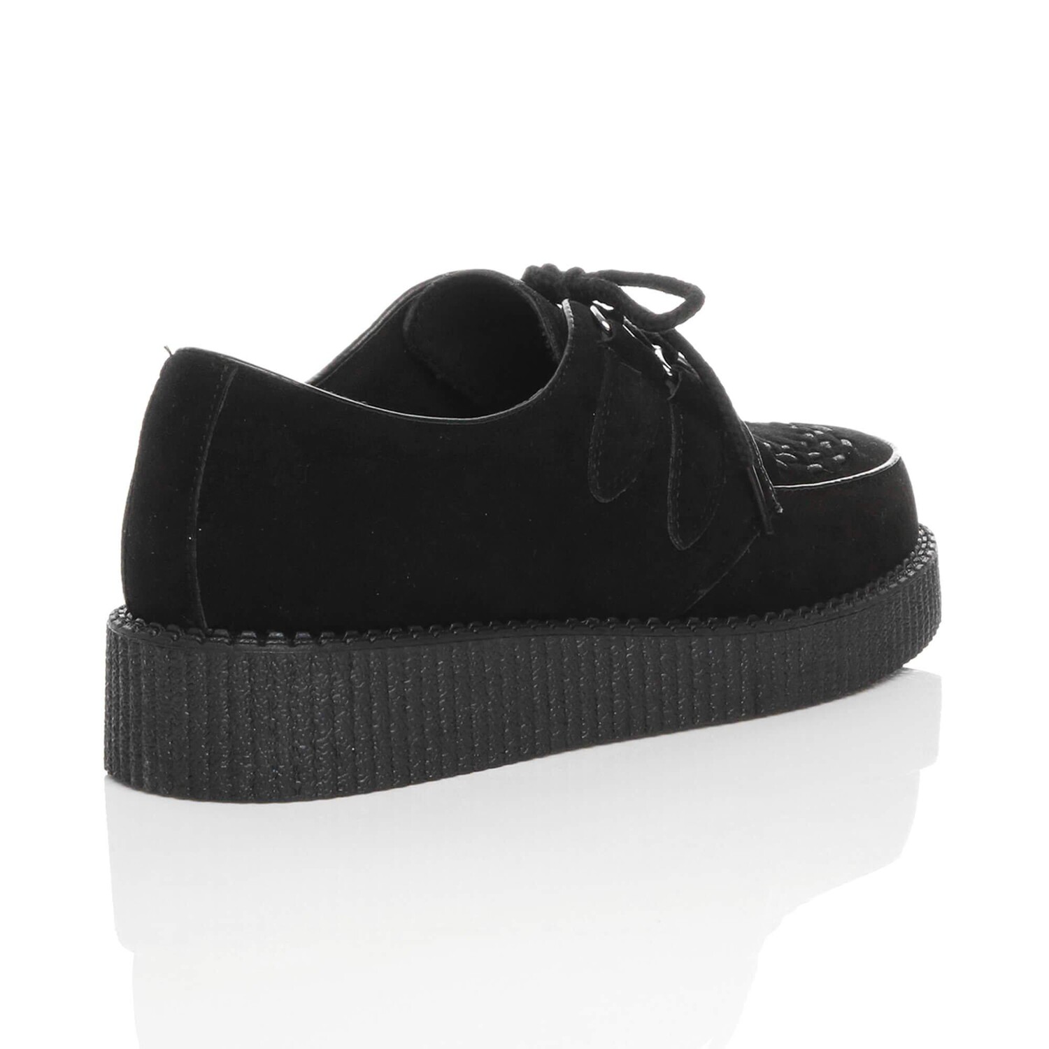 Туфли Teddy Boy на низкой танкетке Creepers из искусственной замши на шнуровке AJVANI, черный — фото 4