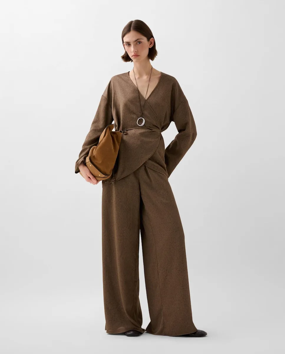 

Женские брюки с регулируемой талией и шнуровкой Scalpers, коричневый