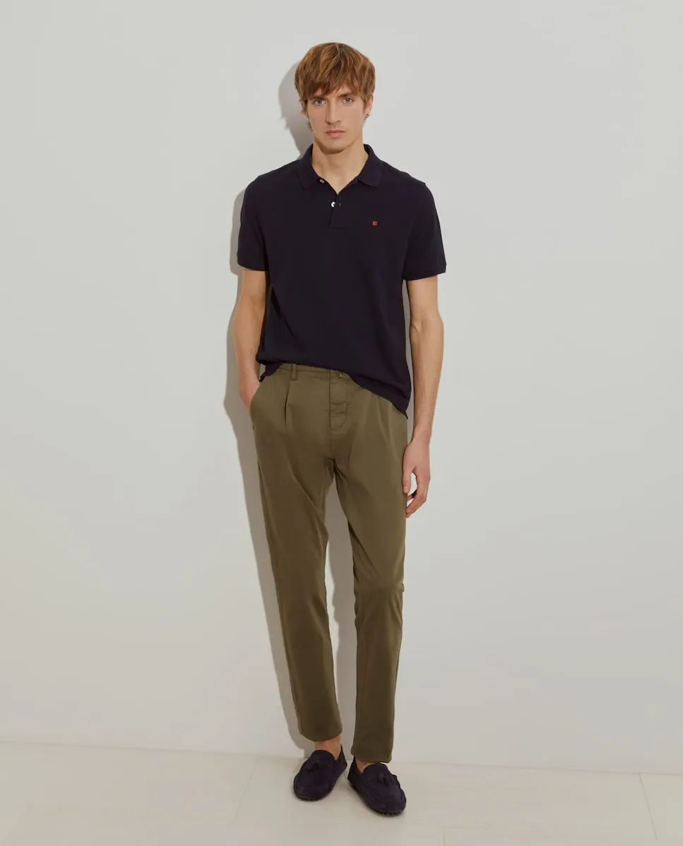 

Мужская рубашка поло прямого кроя из хлопкового пике Lion of Porches, черный