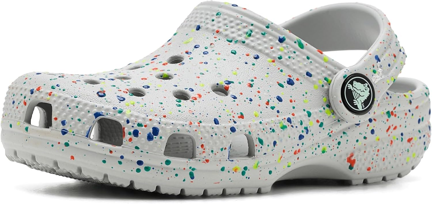 

Детские сабо Crocs унисекс, классические, с мраморным рисунком, акварельным рисунком, размер K, Atmosphere/Multi Glow