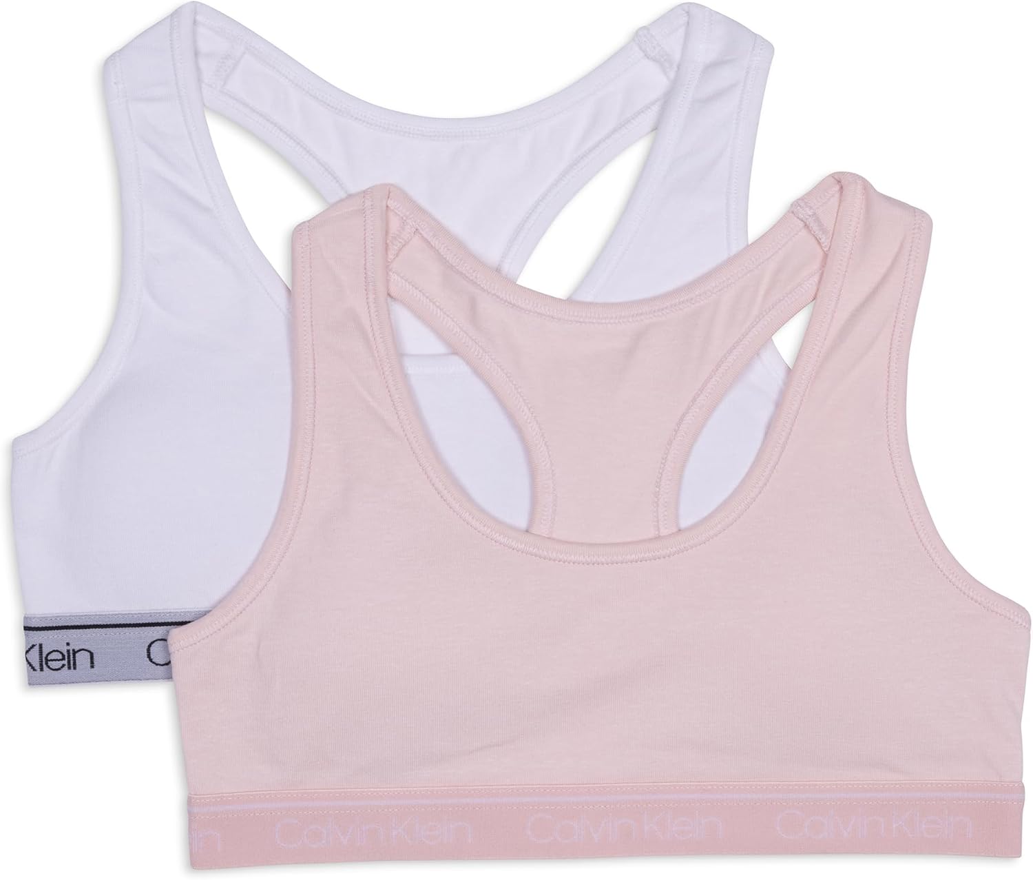 

Мягкий хлопковый бюстгальтер-бралетт Calvin Klein для девочек со спинкой-борцовкой, упаковка, Crypink/White