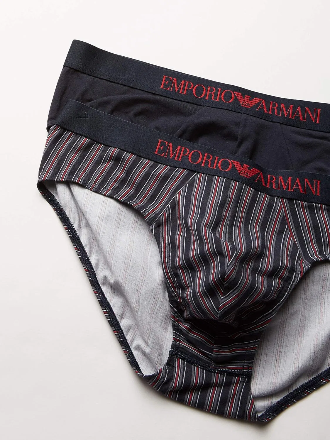Боксеры Emporio Armani, Вертикальная полоска Marine-ruby/Marine — фото 3