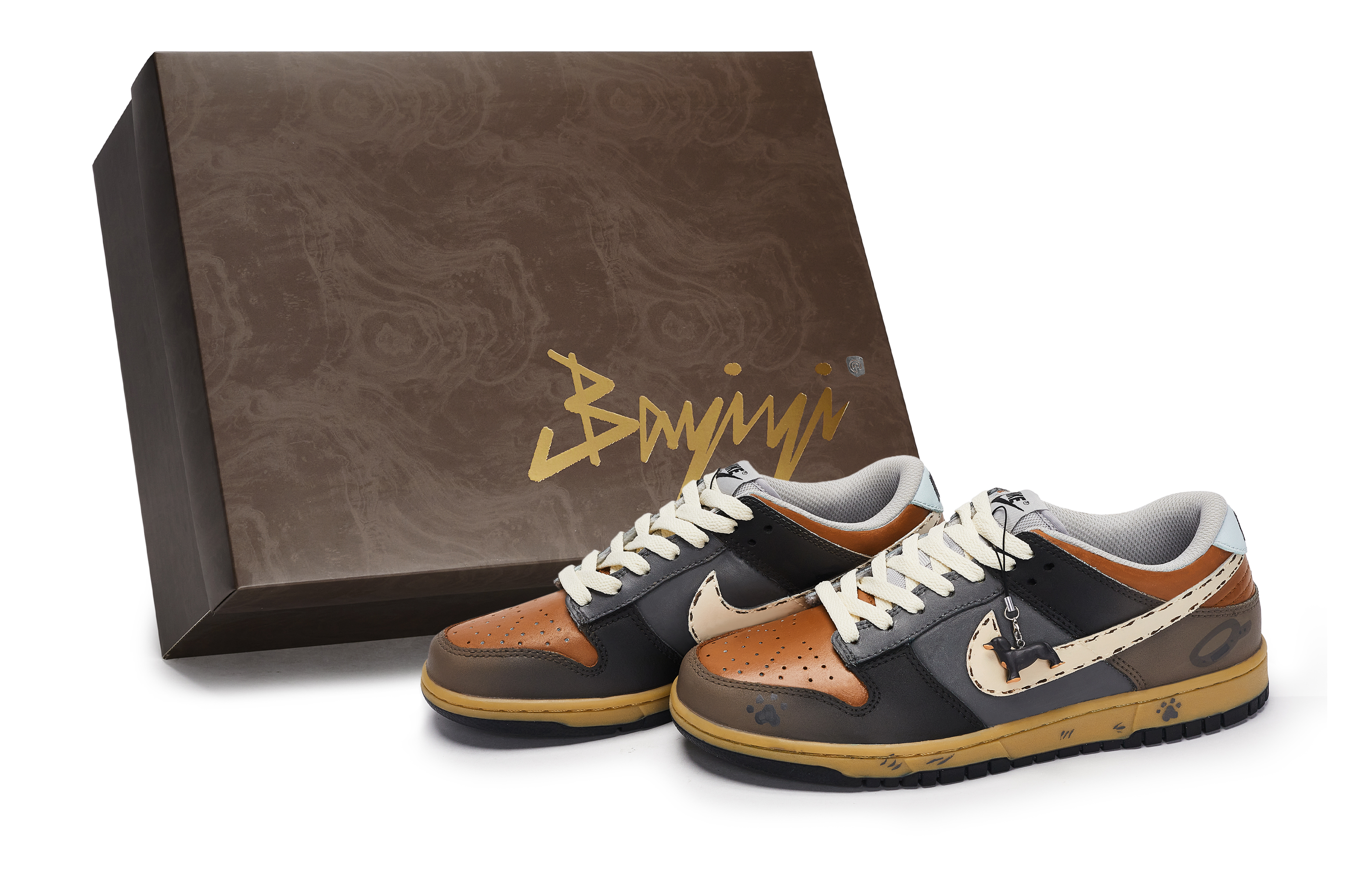 Nike Кроссовки для скейтбординга Dunk унисекс, низкие, черные/серые/коричневые