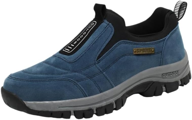 

Мужские кроссовки большого размера для активного отдыха - легкие, противоскользящие, мягкие, подходят для прогулок, походов и бега Fmshi, синий