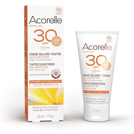 

Acorelle Тонированный солнцезащитный крем SPF 30, золотой