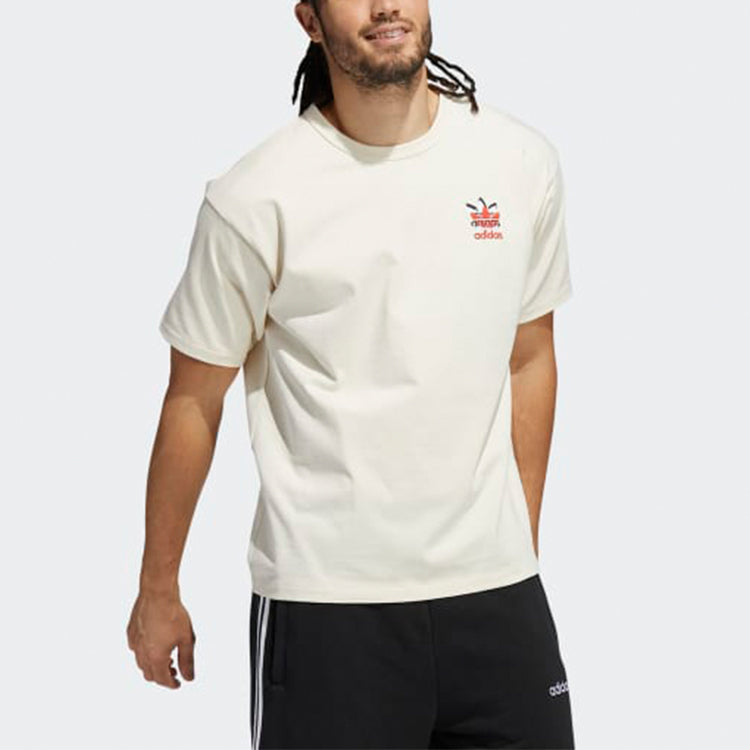 Футболка adidas originals Casual Sports Breathable Round Neck Short Sleeve White H62577 — фото 3