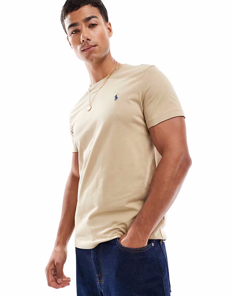 

Футболка с логотипом Polo Ralph Lauren бежевого цвета