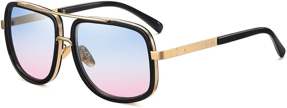 

Винтажные классические солнцезащитные очки в стиле стимпанк с двойным оправой для женщин и мужчин, качественные ретро-очки с зеркальными линзами generic, C5