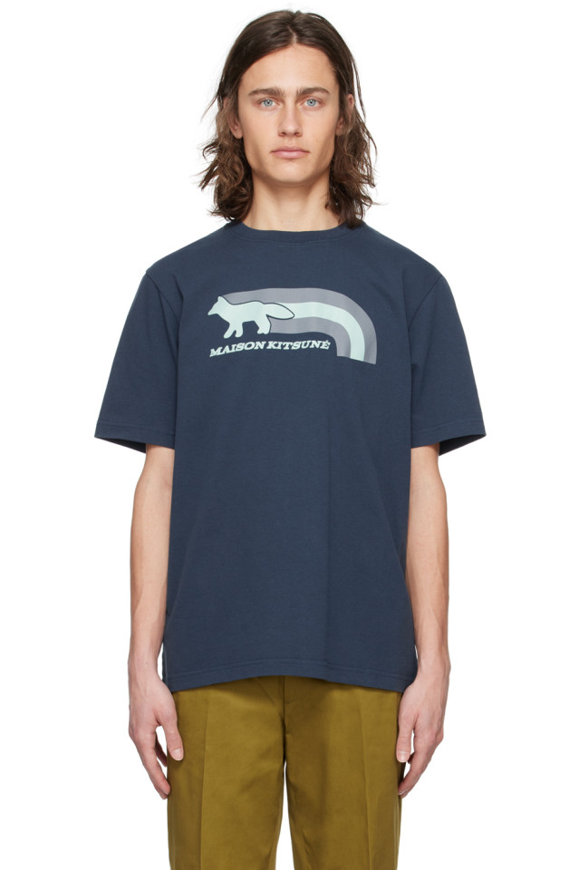 

Футболка Flash fox Maison Kitsuné, цвет deep navy
