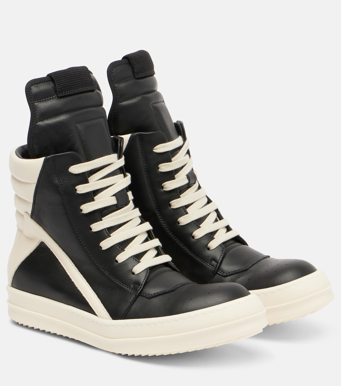 Кожаные кроссовки Geobasket Rick Owens, Black/Milk/Milk