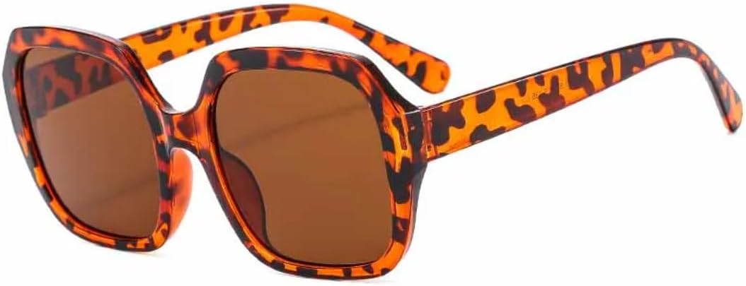 

Ретро-солнцезащитные очки квадратной формы для женщин и мужчин, роскошные, для активного отдыха, вождения, походов, защиты от УФ-излучения UV400 TVTBBVV, Leopard Brown