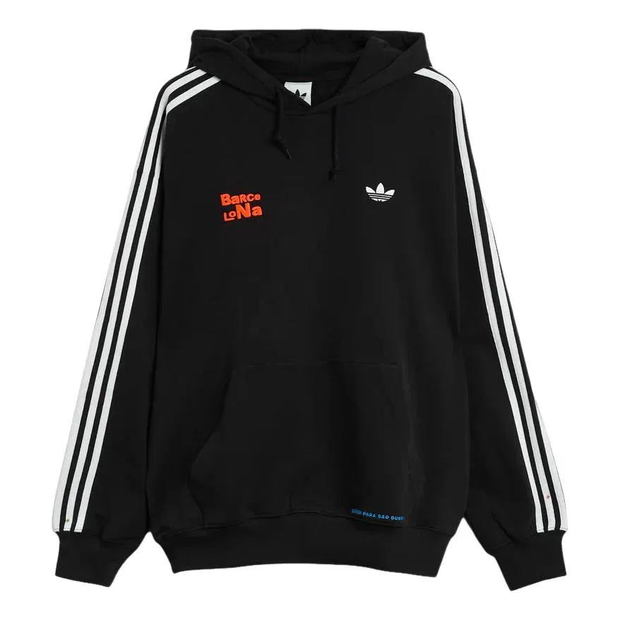 Толстовка Adidas x Bad Bunny DtMF Tour Merch Barcelona Relaxed Hoodie 'Black' LH0426, черный — фото 2