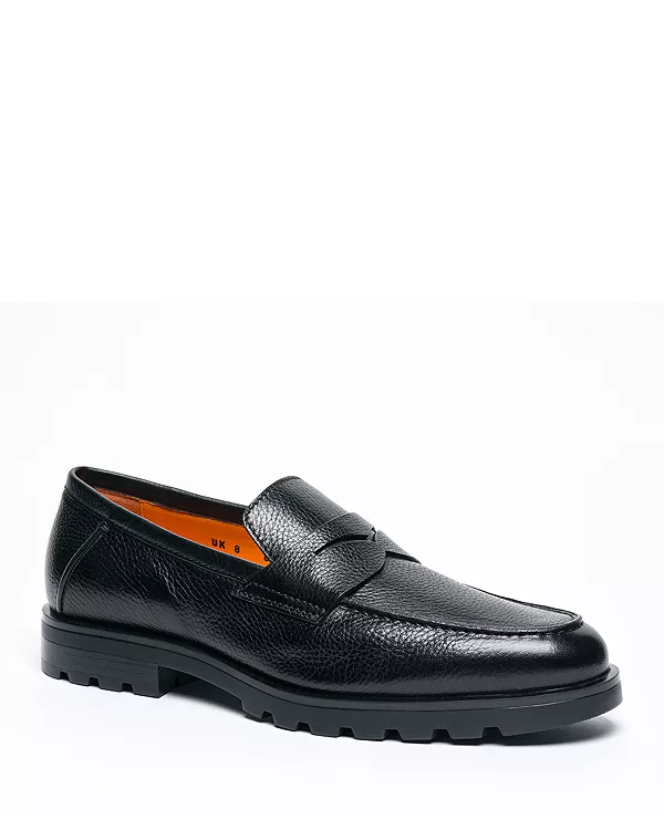 Мужские лоферы в стиле «рок» Santoni, черный — фото 2