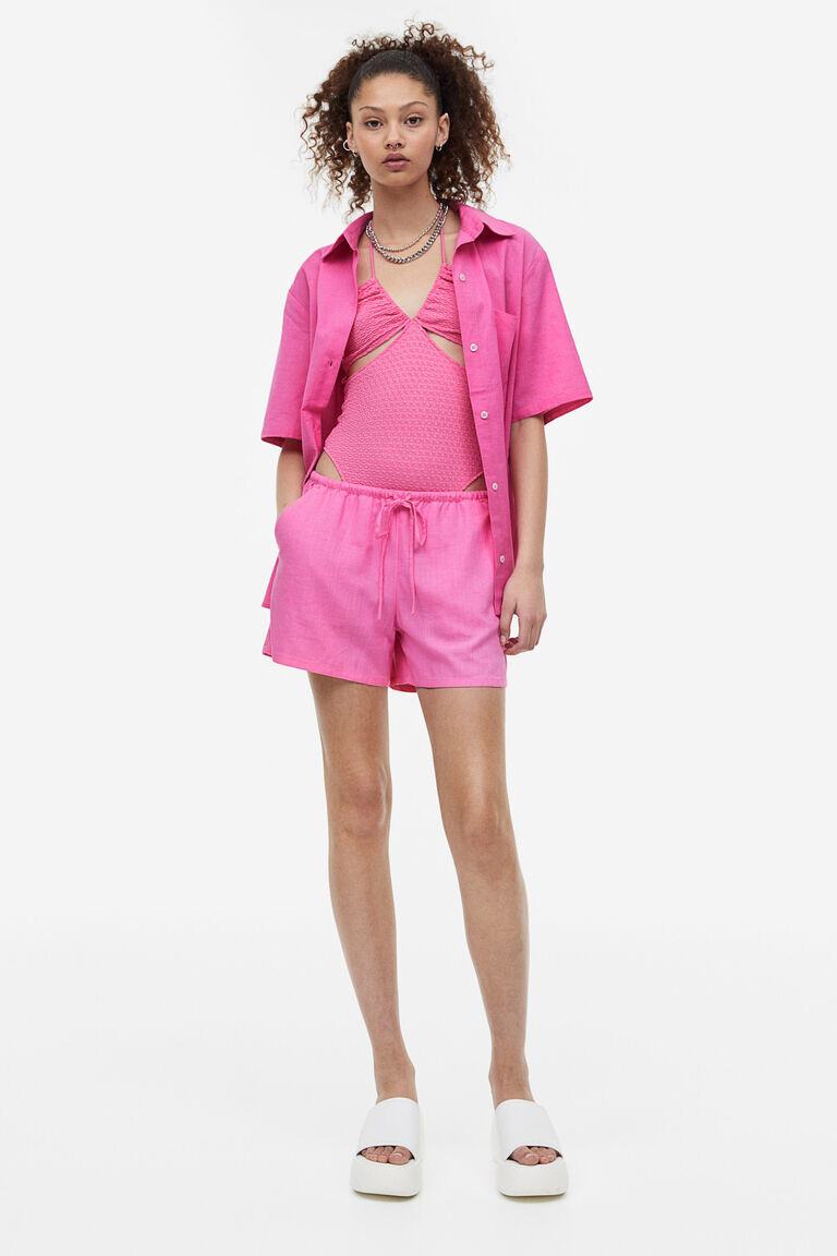 

Боди-стринги с вырезами H&M, розовый