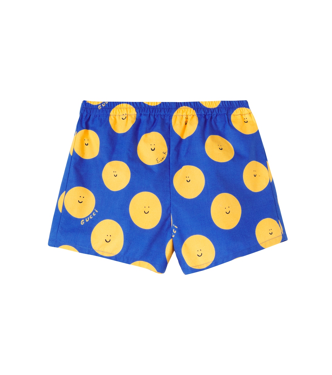 

Детские хлопковые шорты с принтом Euan Roberts Baby Gucci Kids, Bluette/Yellow