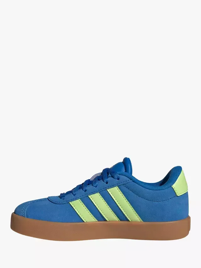 Детские замшевые кроссовки VL Court 3, сине-зеленые adidas — фото 4