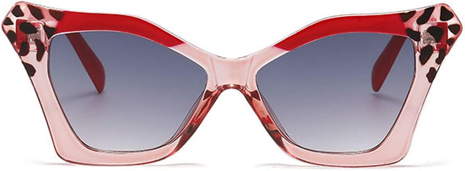 

Крупные солнцезащитные очки «кошачий глаз» для женщин, оправа «бабочка», градиентные солнцезащитные очки 2025, роскошные очки с защитой от УФ-излучения UV400 для женщин mincl, Red