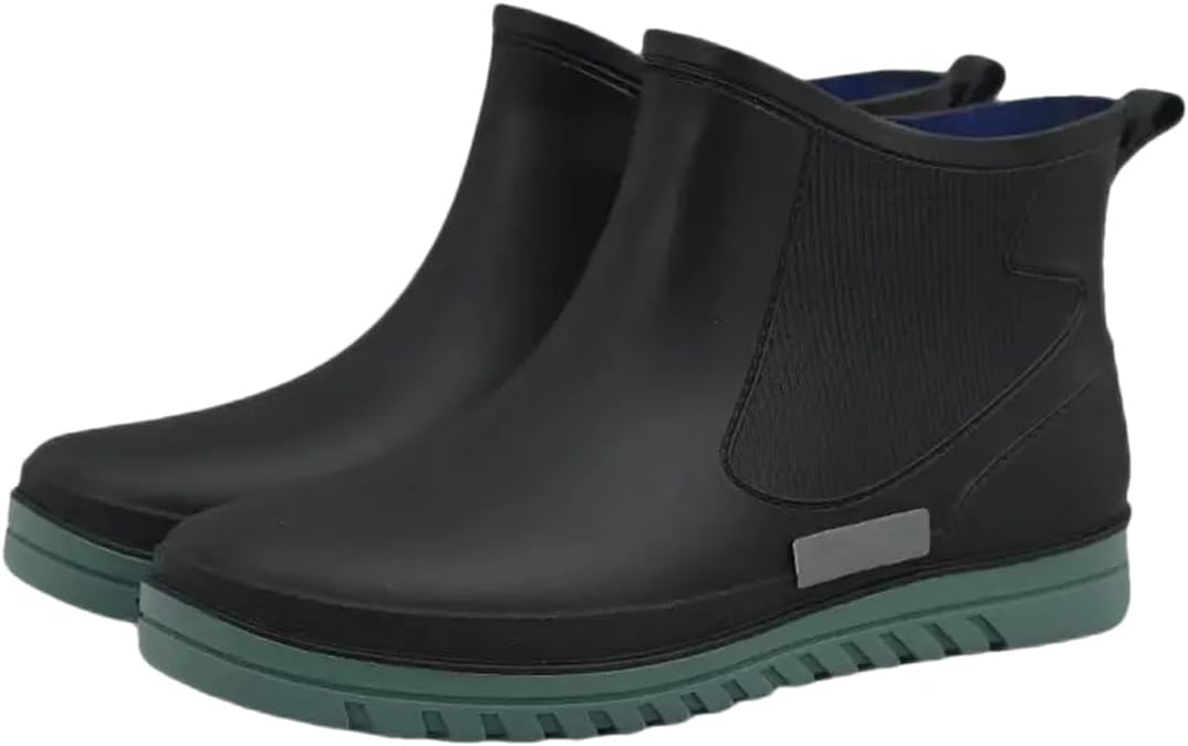 

Мужские высокие дождевые ботинки Wjnvfioo с мягкой подошвой, нескользящие, с съемным хлопковым покрытием, водонепроницаемые водные туфли, синий