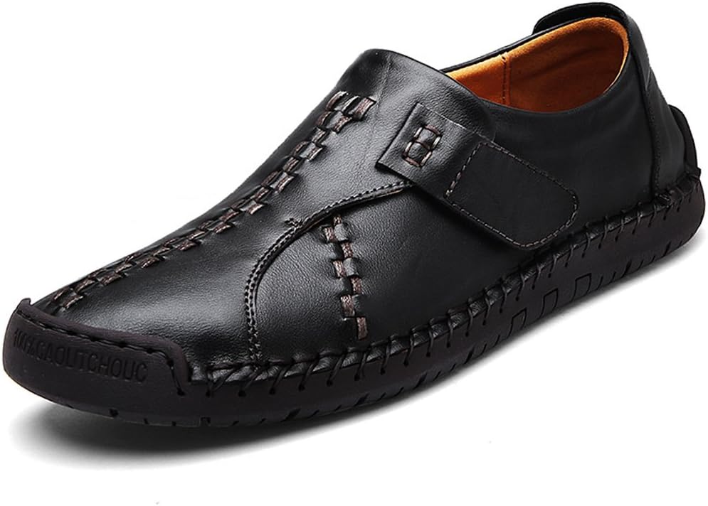 

Мужские кожаные повседневные слипоны UPIShi, лоферы для вождения, оксфорды, прогулочные туфли-кроссовки, черный