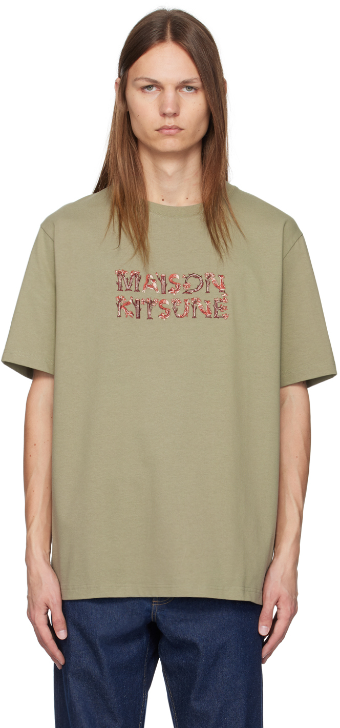 

Футболка Green Woodland Alphabet Comfort Maison Kitsune