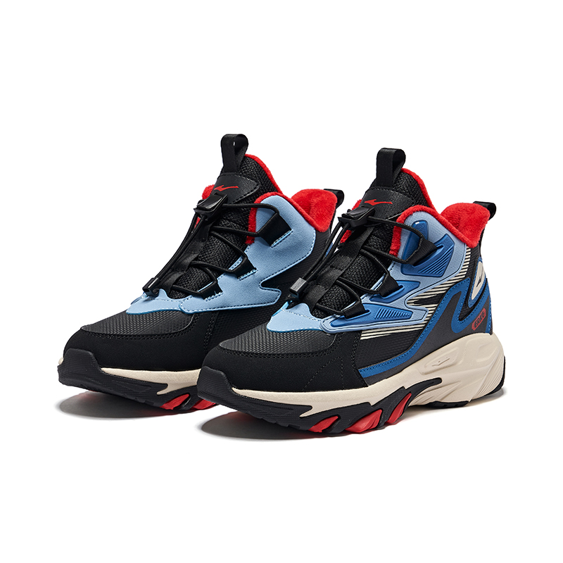ERKE KIDS Антискользящие и износостойкие утепленные мид-топы Kids Lifestyle Shoes Black Blue Kids' — фото 4