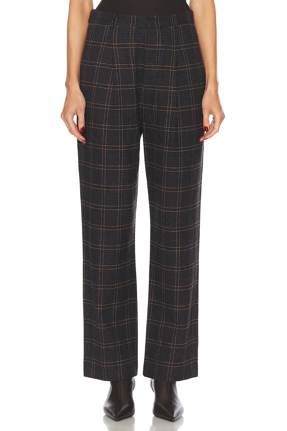 

Свободные брюки R13, цвет Dark Brown Plaid
