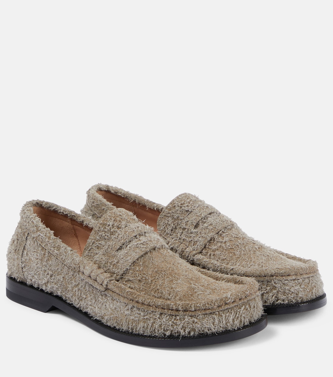 Камфорные замшевые лоферы Loewe, Khaki Green