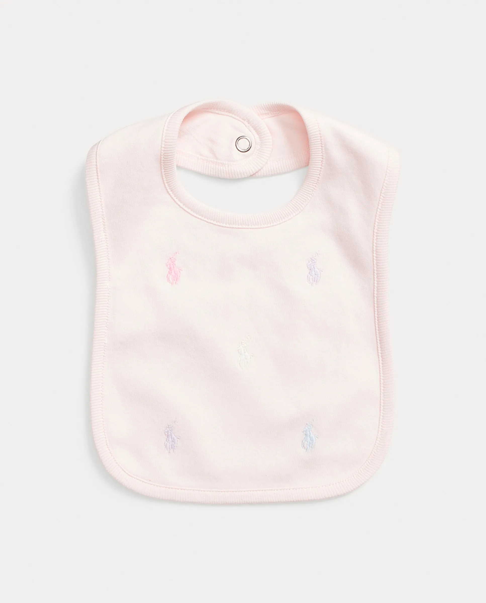 

Детский слюнявчик для девочки из интерлока Polo Ralph Lauren, розовый