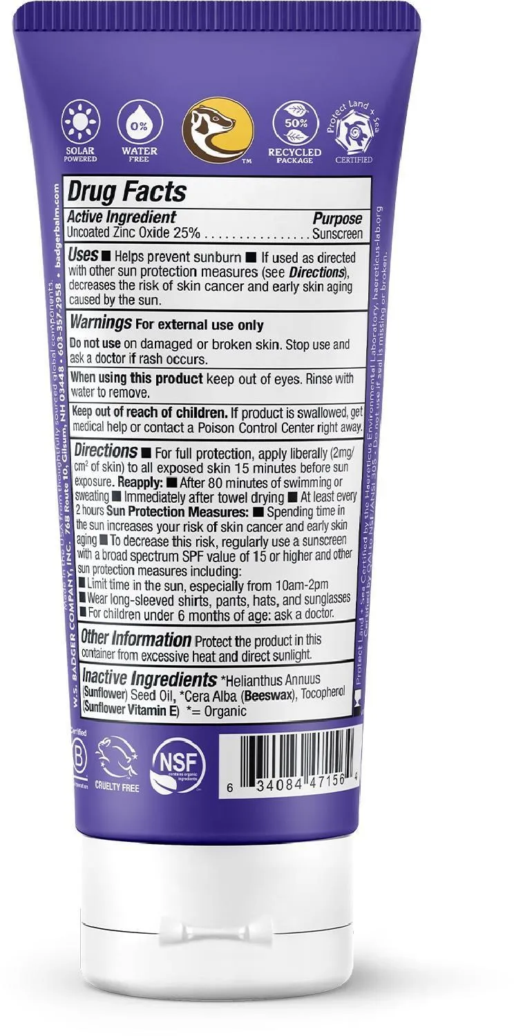 Минеральный солнцезащитный крем для активного отдыха SPF 50 Badger, None — фото 2