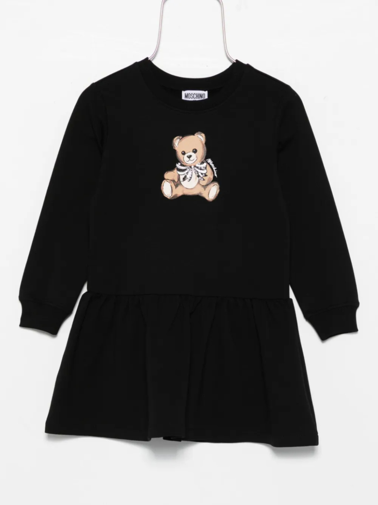 

Детское хлопковое платье Moschino Moschino Kids, черный