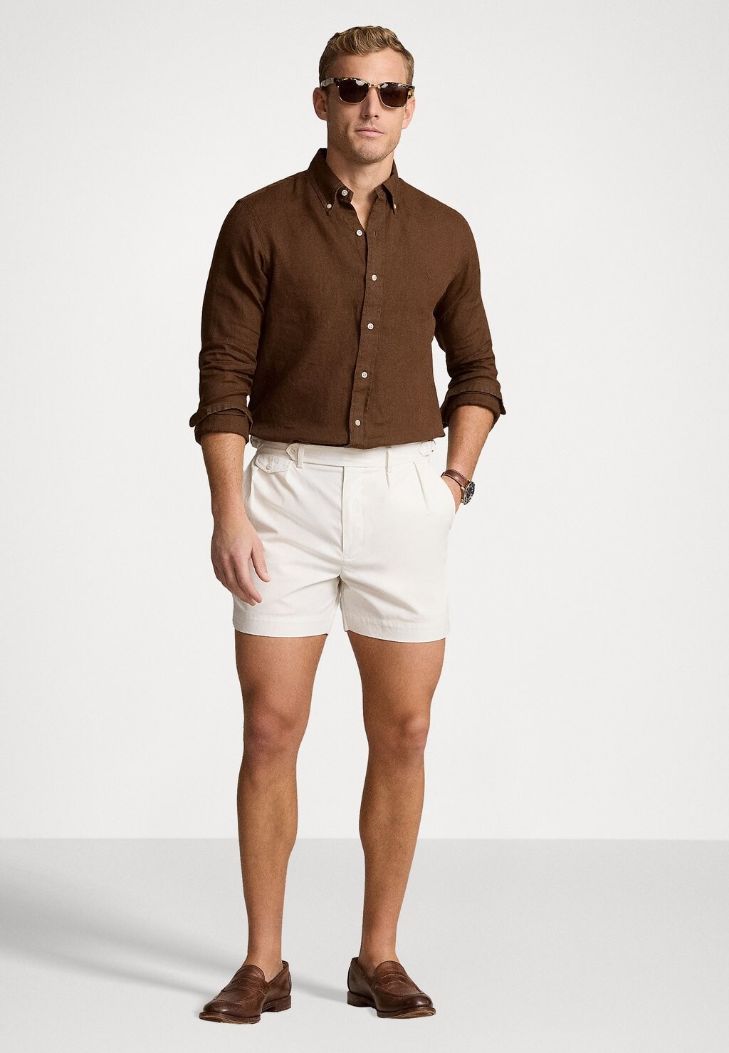 

Рубашка SLIM FIT LINEN SHIRT Polo Ralph Lauren, коричневый