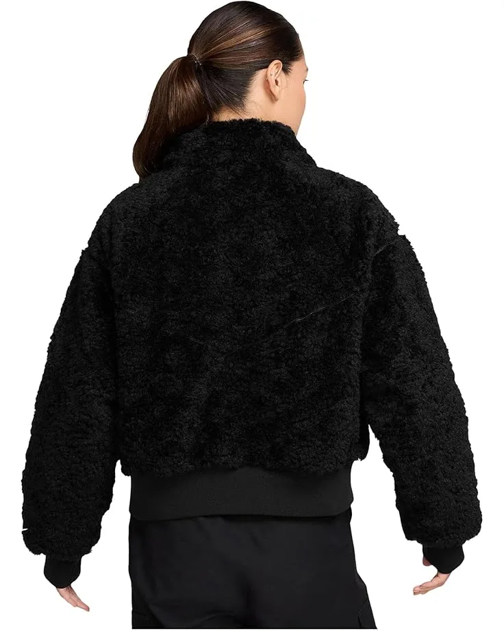 Куртка Nike Sportswear Essential Fur Bomber Jacket, Black/Sail — фото 2
