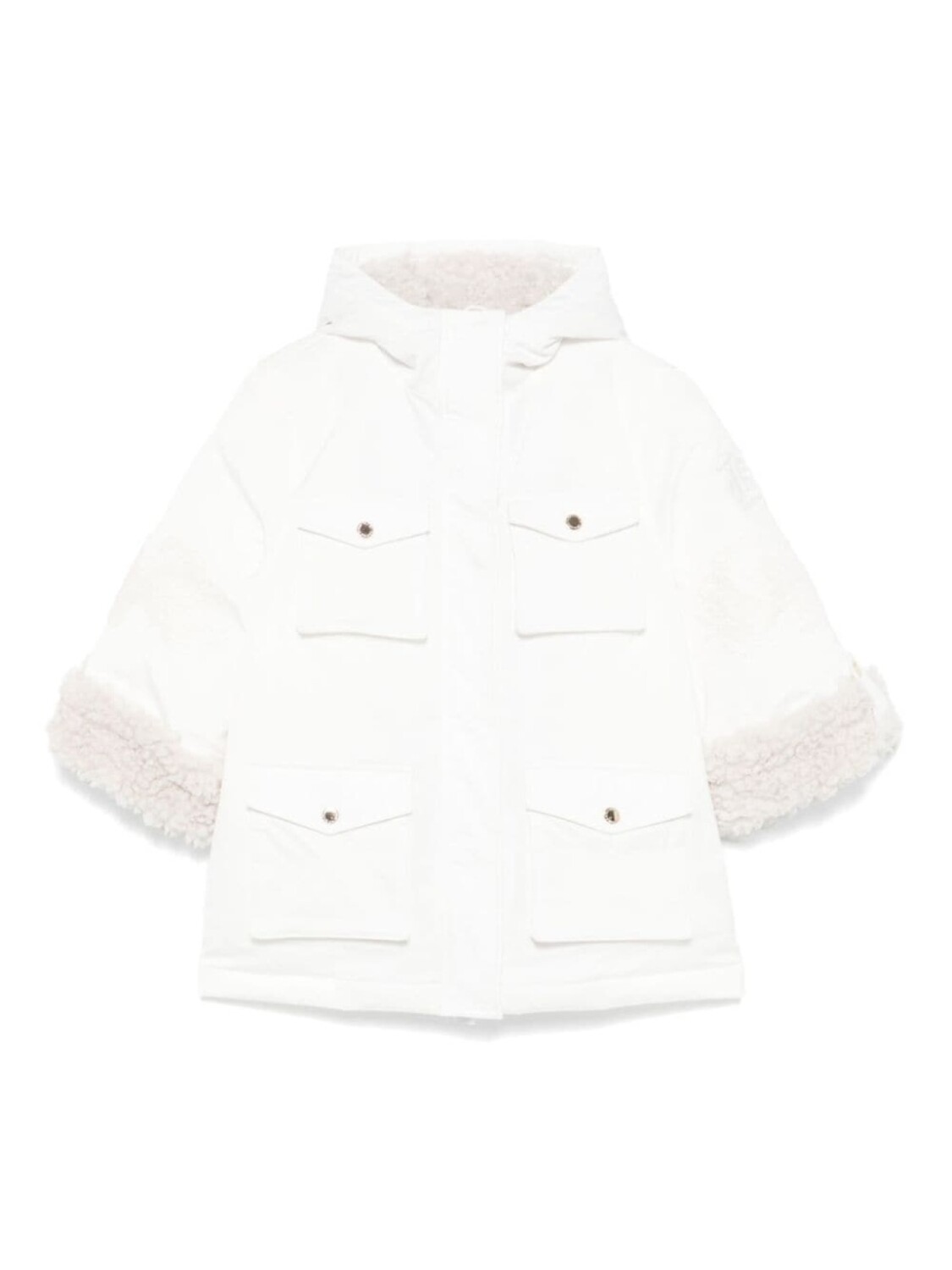 

Ermanno Scervino Junior пальто из шерпы, белый