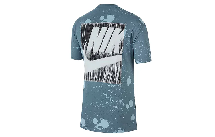 Nike Футболка мужская Ozone Blue с круглым вырезом, умеренно прямой крой — фото 2