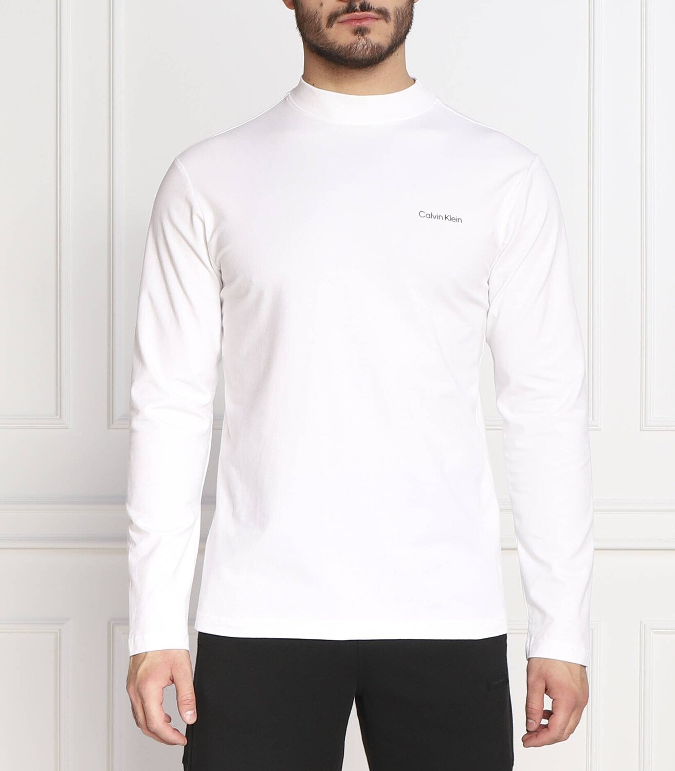 

Лонгслив Calvin Klein MICRO LOGO Slim Fit, белый
