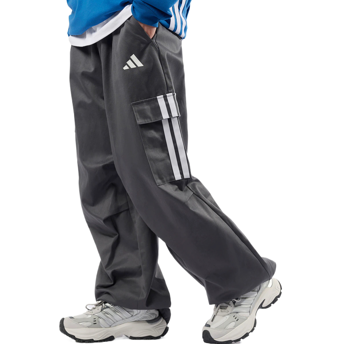 Повседневные брюки мужские темно-серые Adidas, темно-серый — фото 3