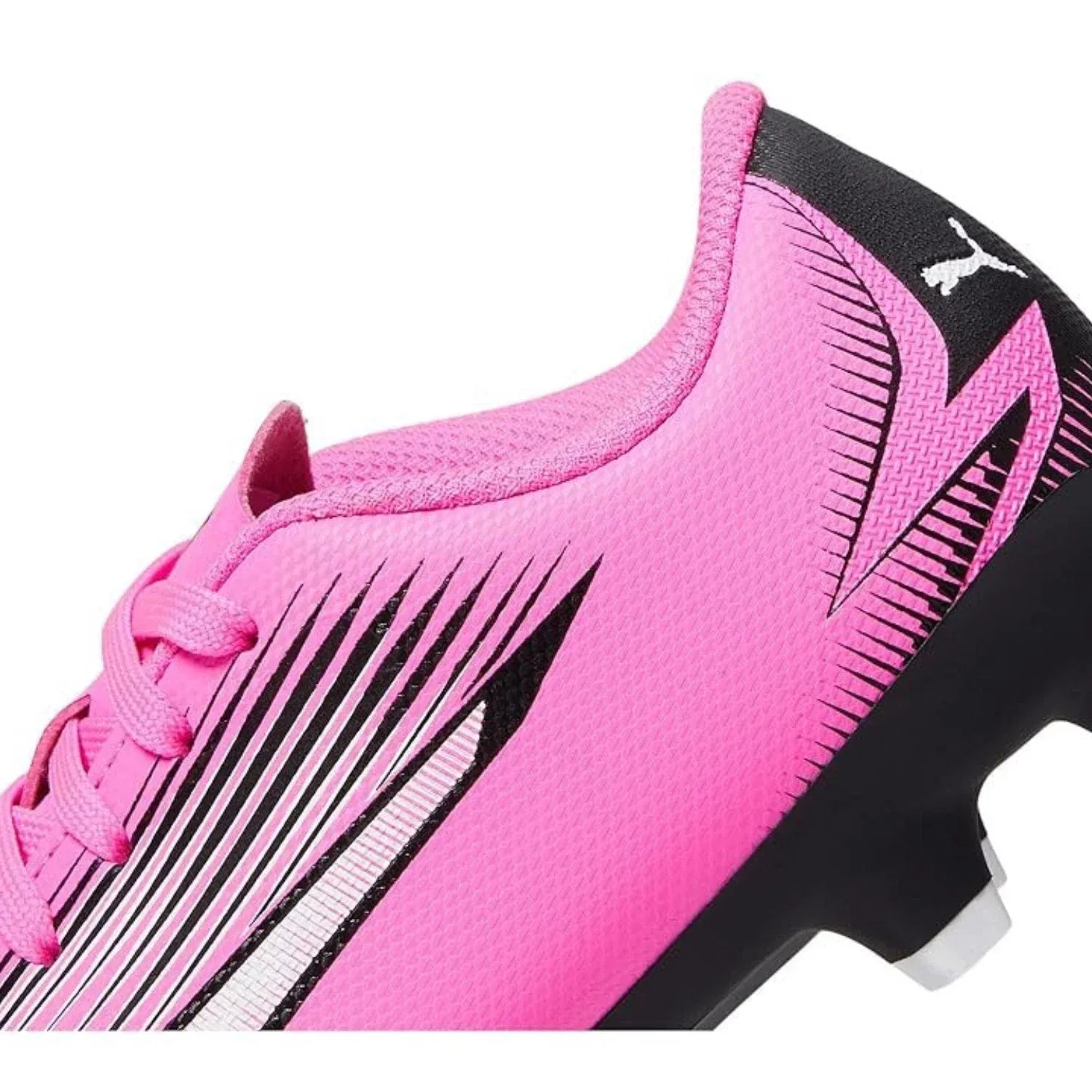 Детские футбольные бутсы Puma Ultra Play - розово-черные FG/AG на шнуровке NIN1080 — фото 4