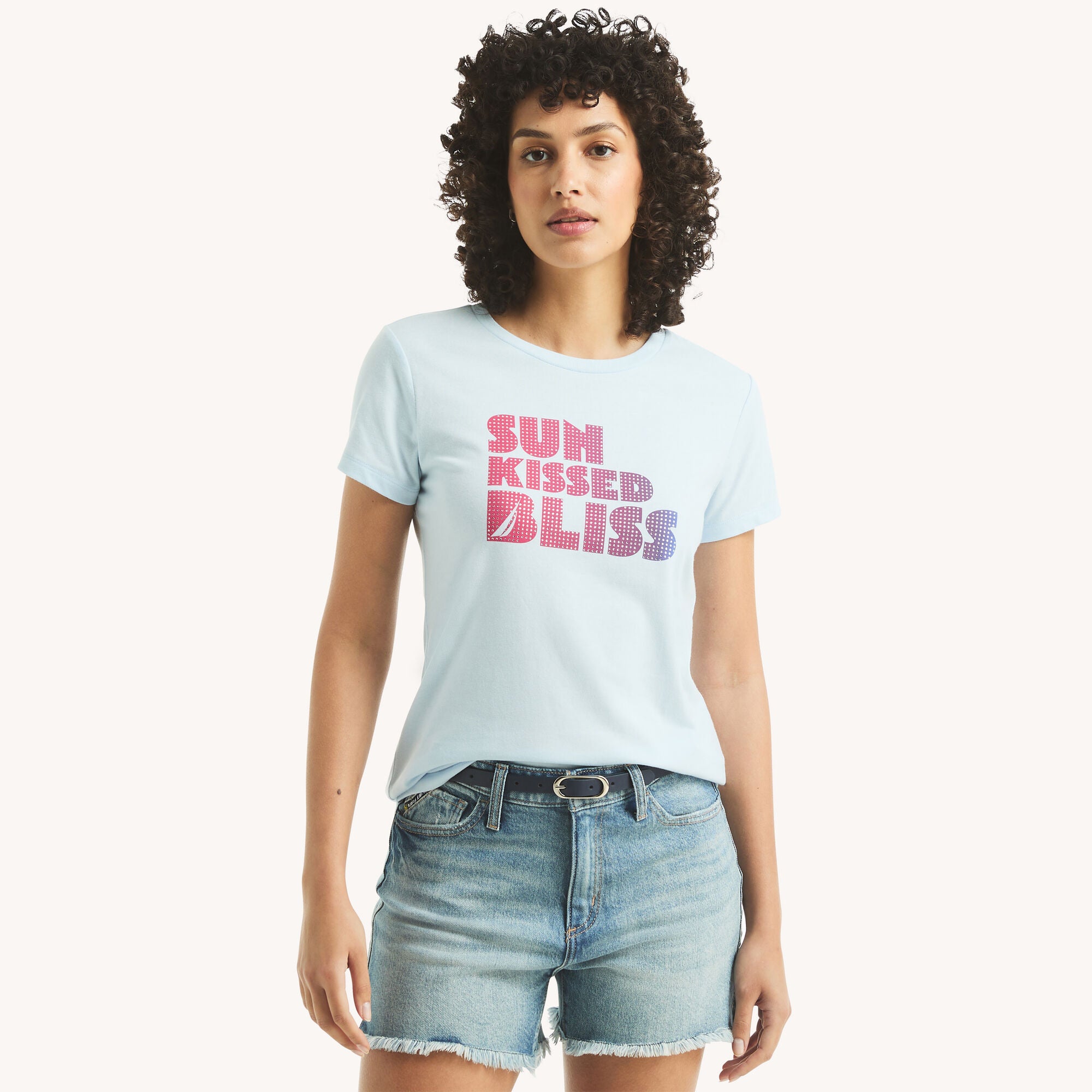 

Nautica Женская Футболка с принтом и стразами Sun Kissed Bliss, синий