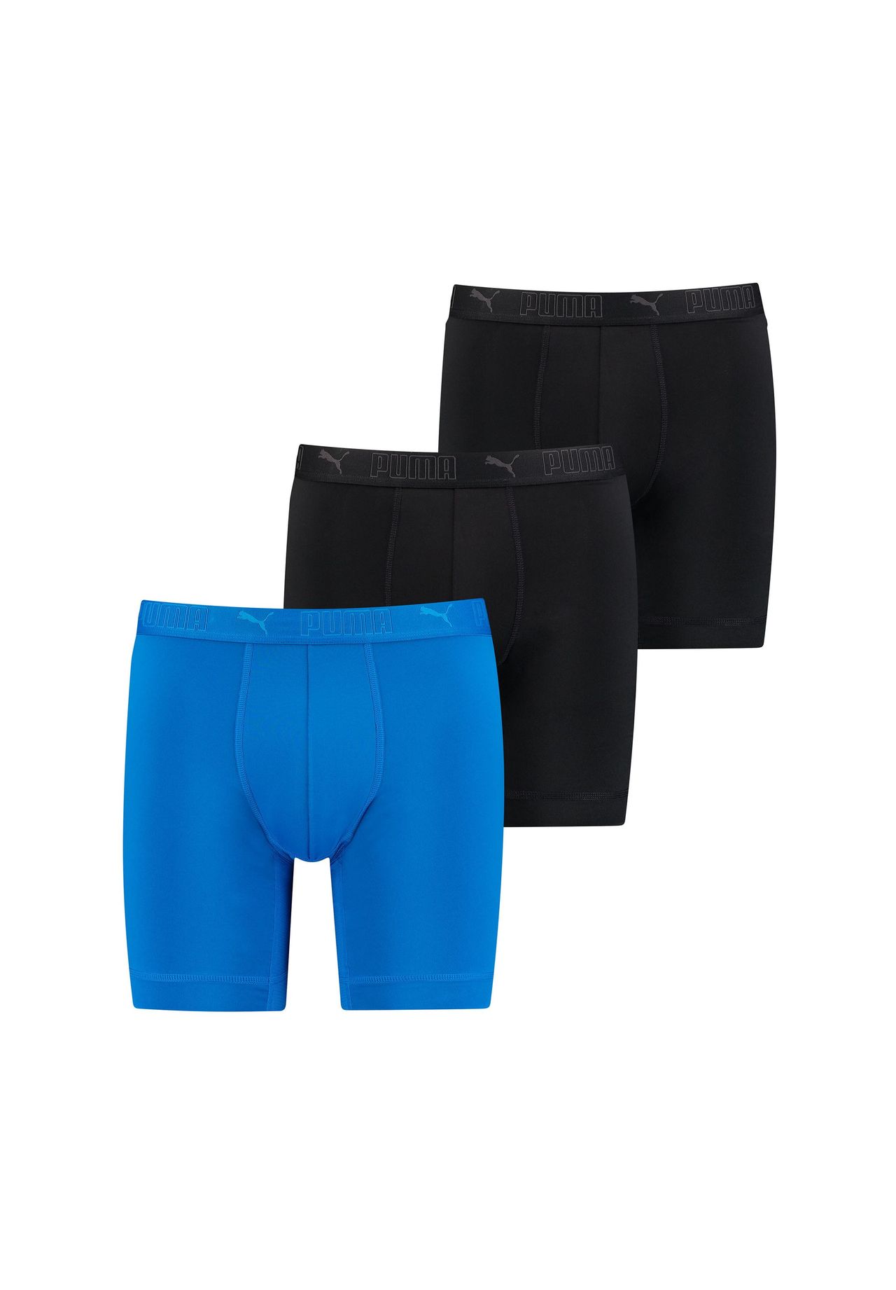 

Мужские длинные боксеры, 3 шт - микрофибра, Sport Micorfiber Long Boxer, ECOM PUMA, цвет Blau/schwarz