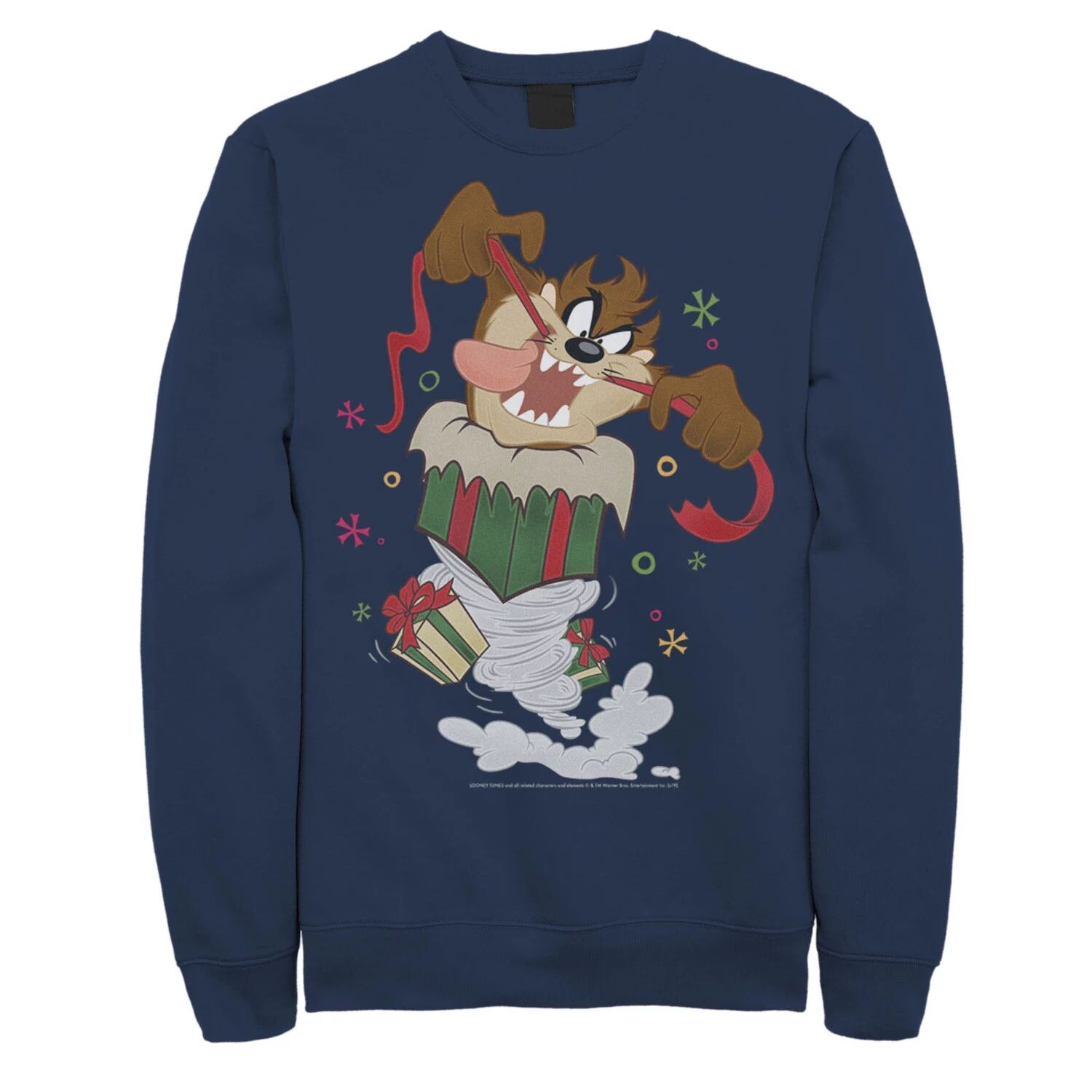 

Мужской свитшот Looney Tunes Christmas Taz Ripping Presents Licensed Character
