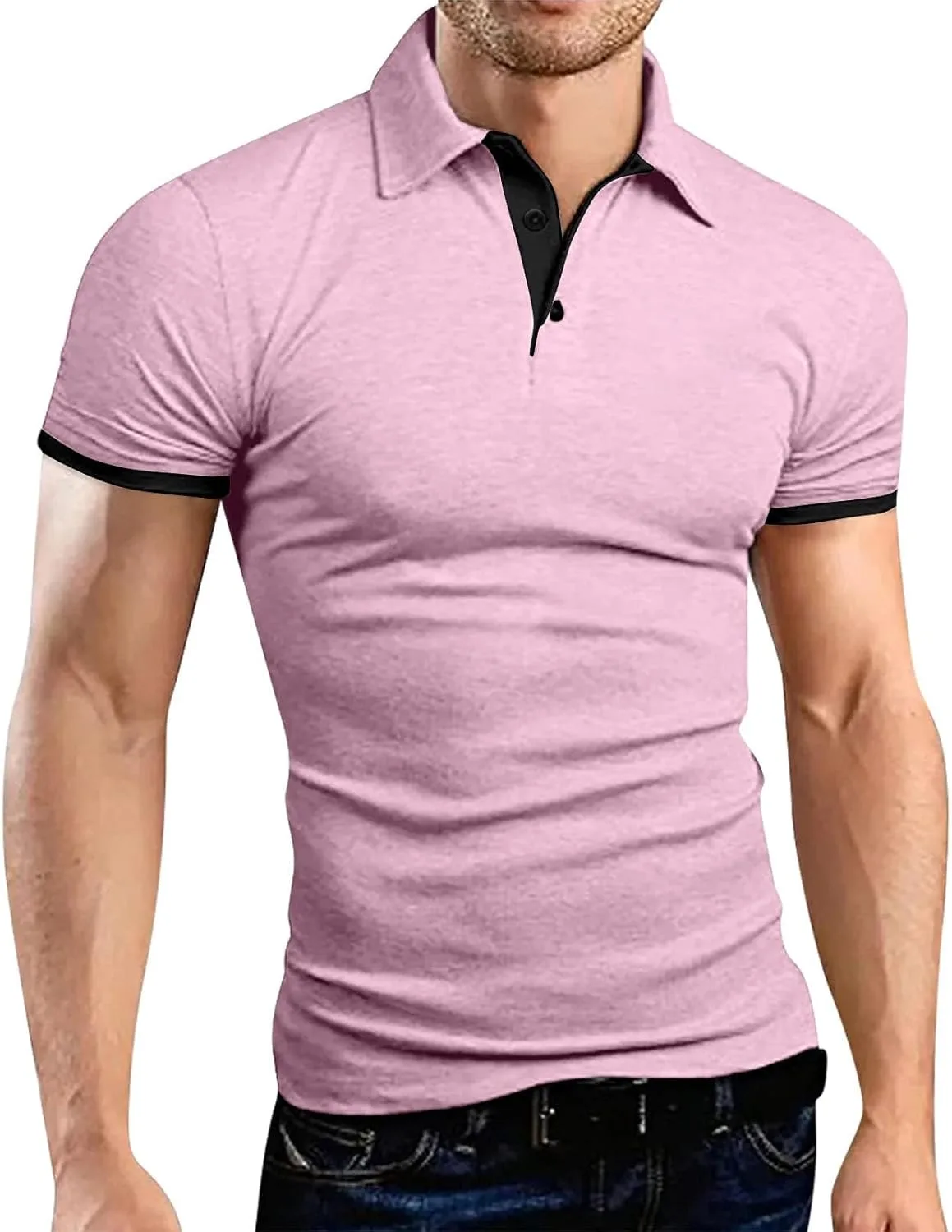 

Мужская поло Muscle с четвертью пуговиц Slim Fit Weinexra