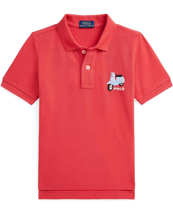 

Поло Polo Ralph Lauren Kids Scooter-Embroidered Cotton Polo Shirt, цвет Starboard Red
