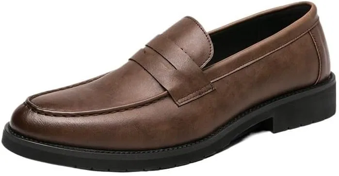 Туфли кожаные без бренда, модель Mens Dress Formal Shoes, коричневый UOPYNE