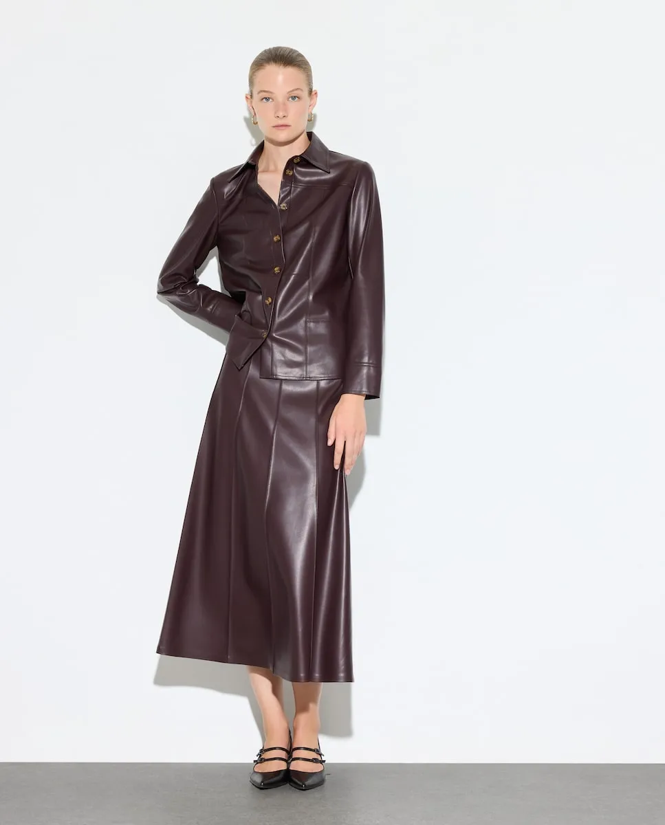 

Длинная однотонная юбка для женщин Woman El Corte Inglés, бордовый