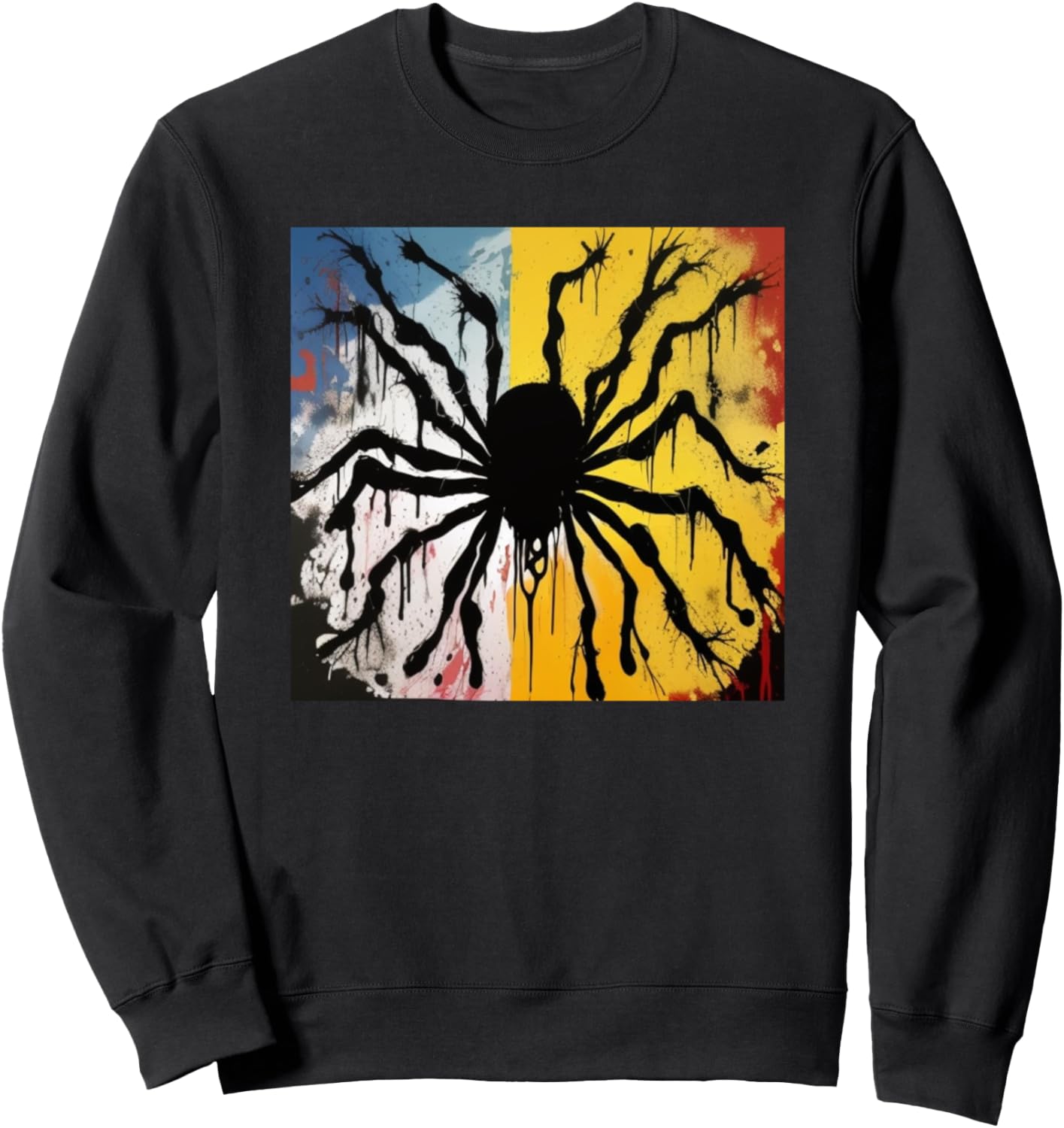 

Толстовка с красочным силуэтом паука для любителей пауков, черная Spider Art Merch Men Women Kids Boys - Girls Gift